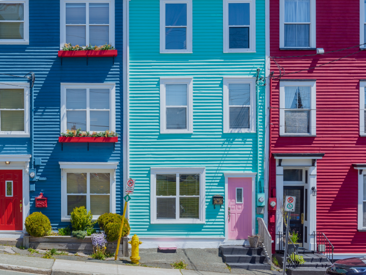 colorful townhouses